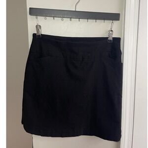 Jenna Rose Black Textured Mini Skirt with Shorts and Pockets Womens Size Medium